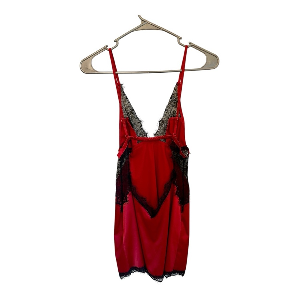 Frederick’s of Hollywood Red and Black Lace Chemise - Picture 2 of 3